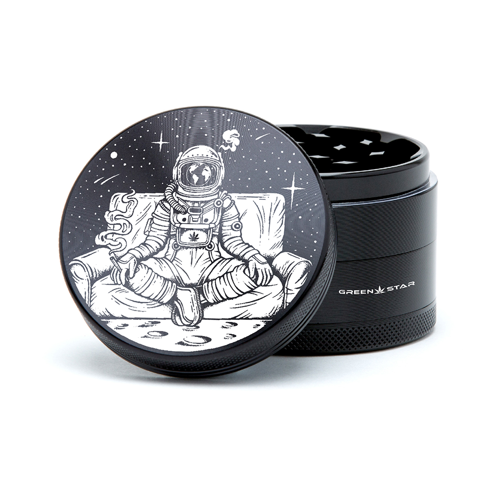 Green Star | 2.5" (63mm) Grinder - Astronaut Chillin on the Moon Design_1