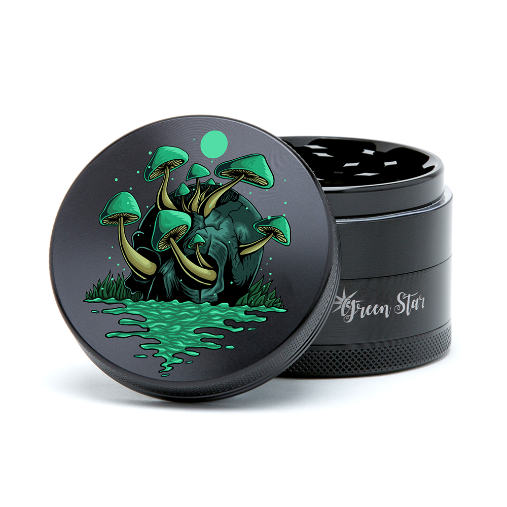 Green Star | 2.5" (63mm) Grinder - Mushroom Skull Design_1