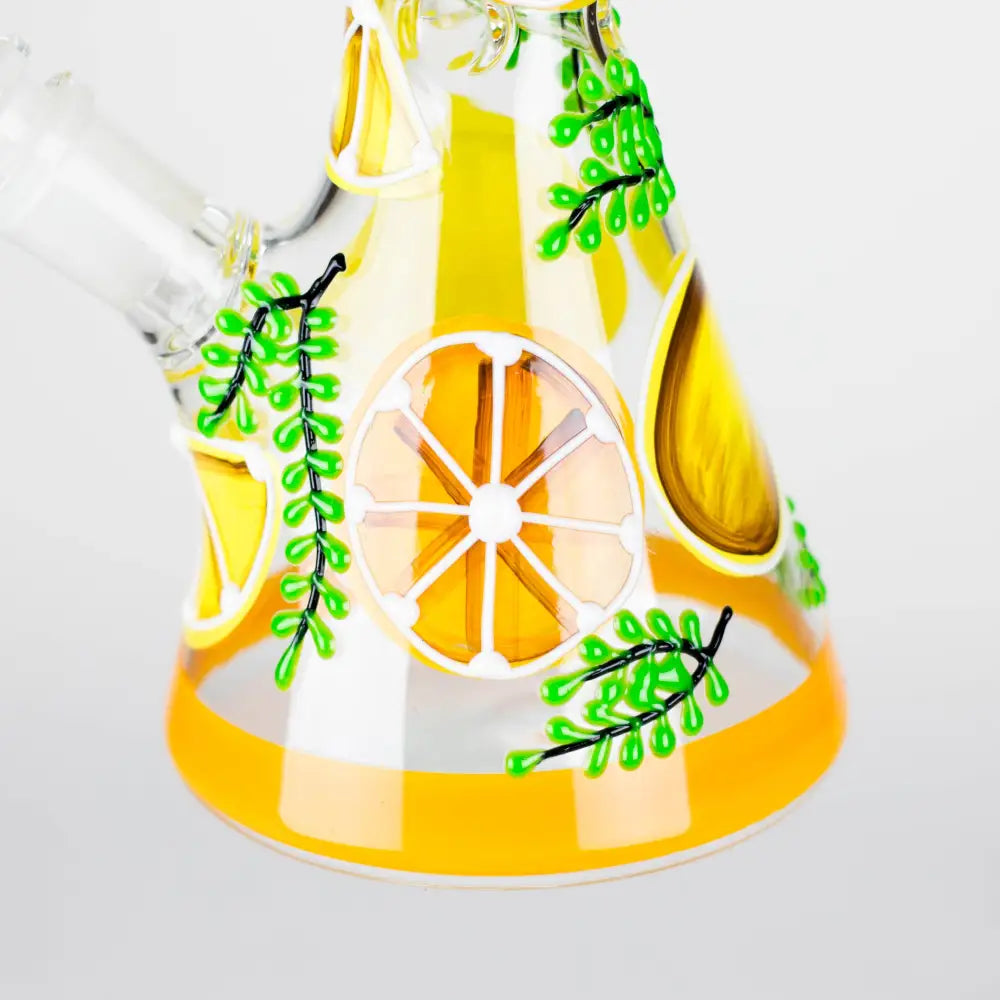 10" 3D Glass Bong With Orange Design_6