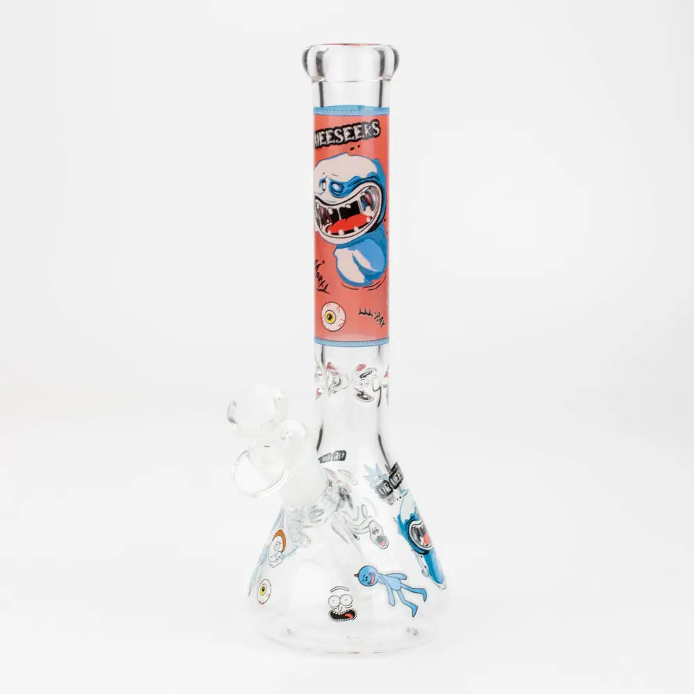 10" RM decal Glow in the dark glass water bong_7