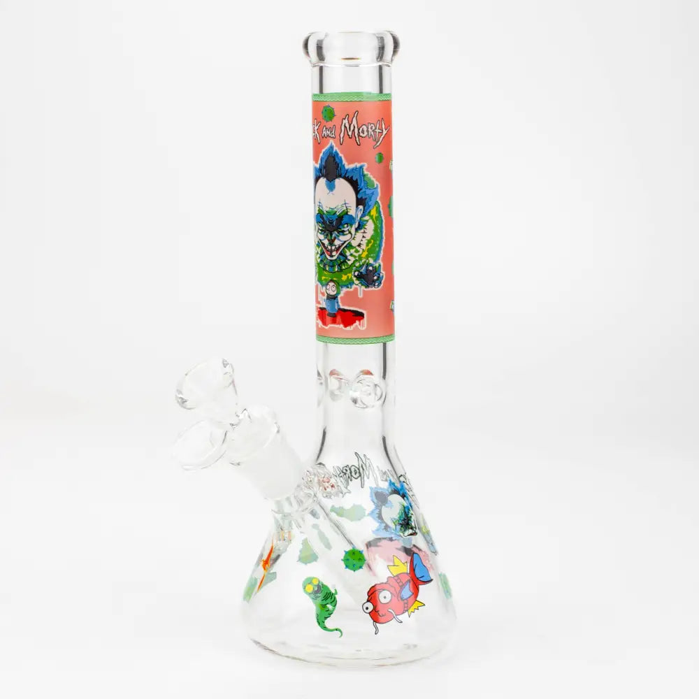 10" RM decal Glow in the dark glass water bong_10