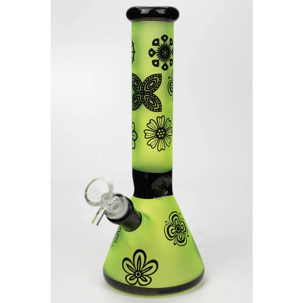 10" Sandblasted color glass water bong_4