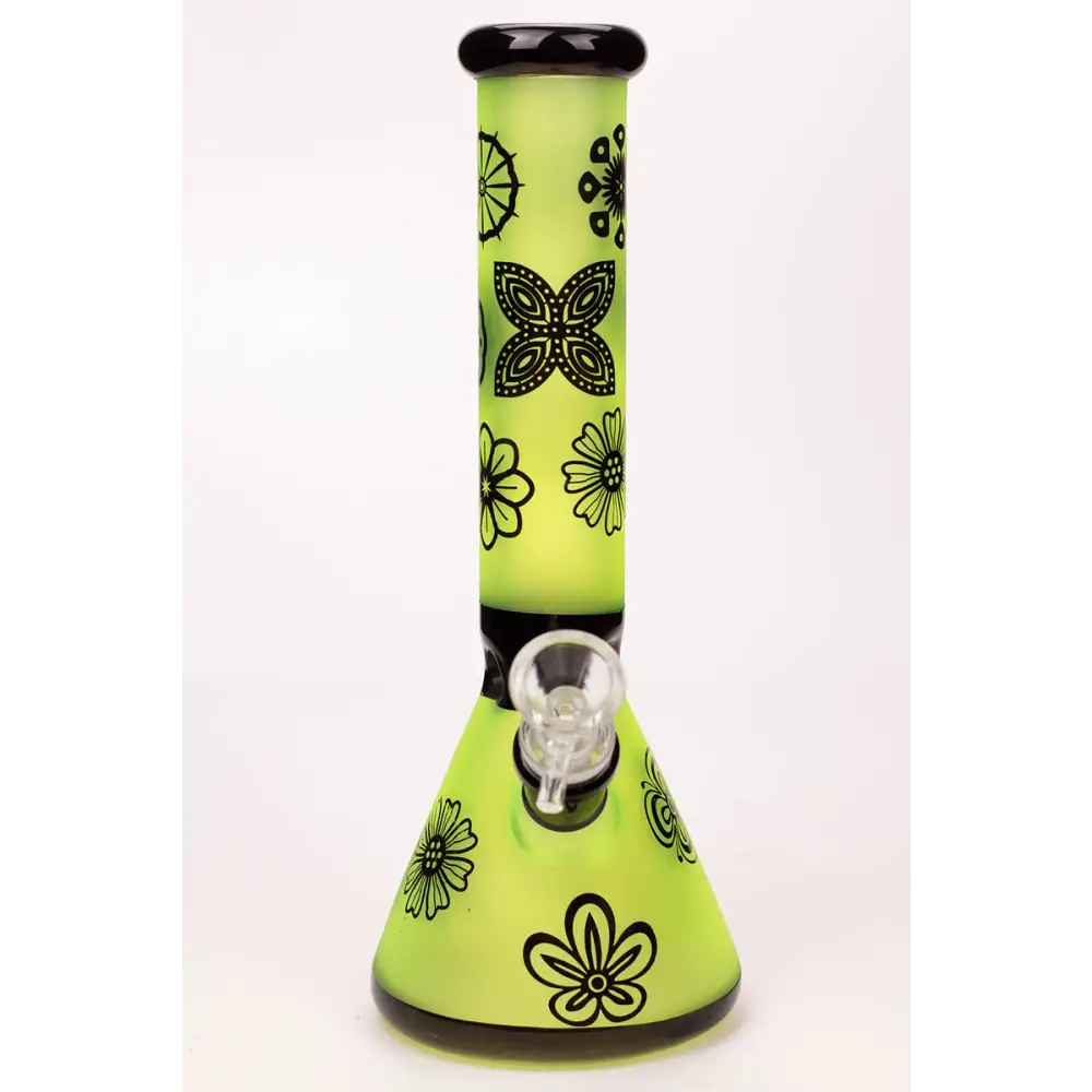 10" Sandblasted color glass water bong_6