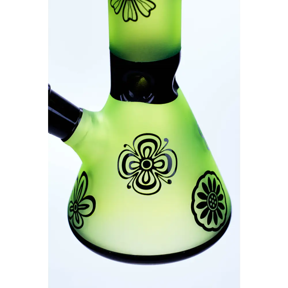 10" Sandblasted color glass water bong_9