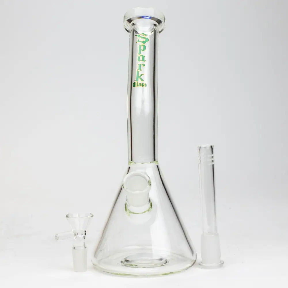 10" SPARK beaker thick glass bent neck water bong_2