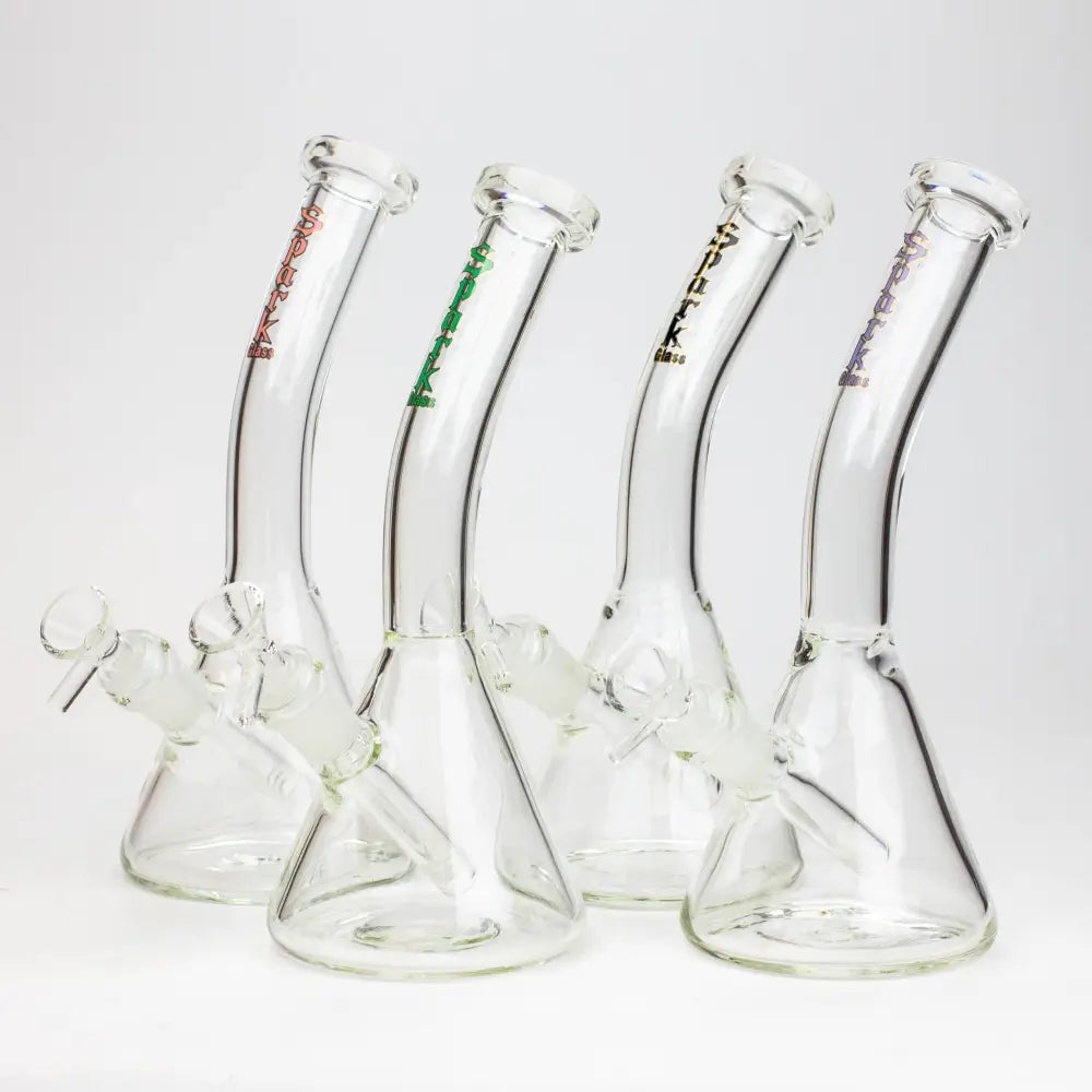 10" SPARK beaker thick glass bent neck water bong_0