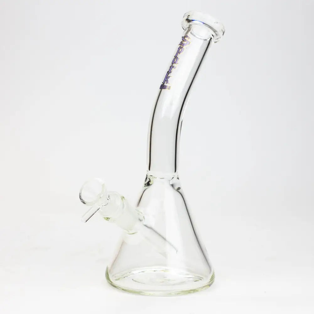 10" SPARK beaker thick glass bent neck water bong_6