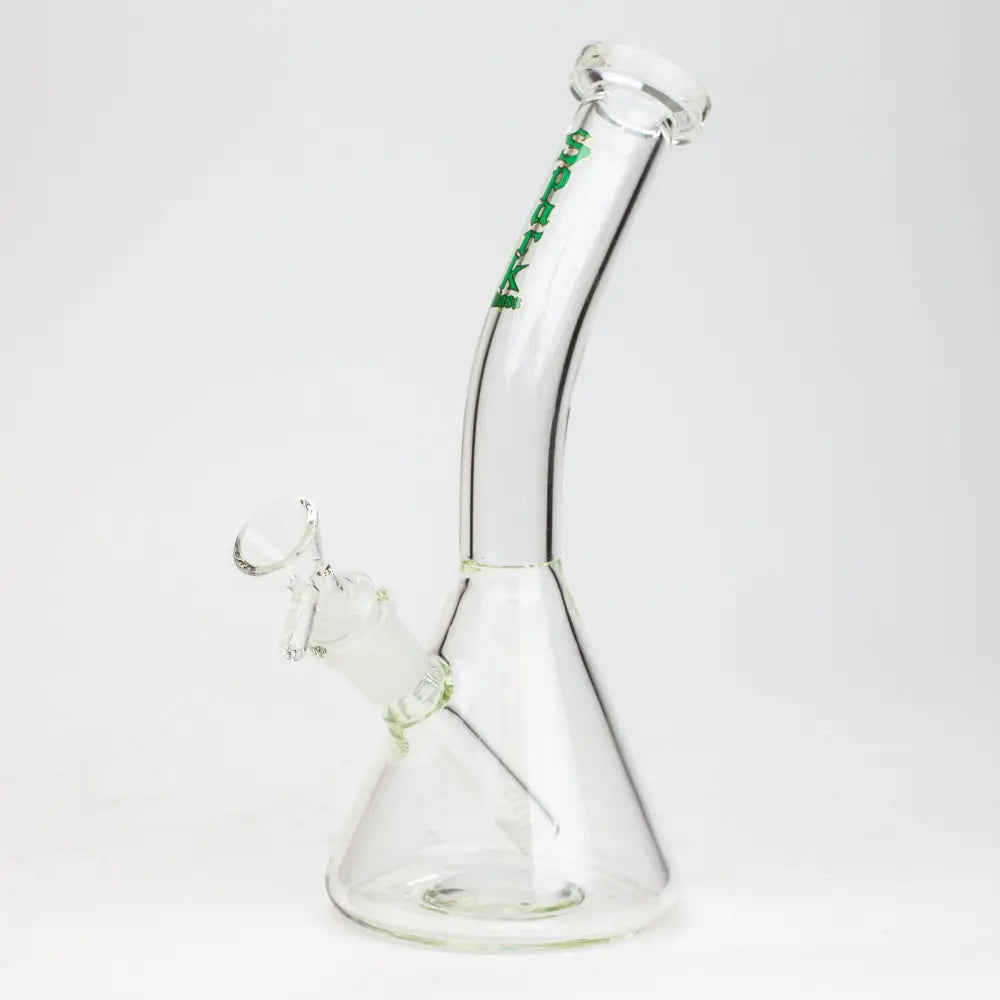 10" SPARK beaker thick glass bent neck water bong_3