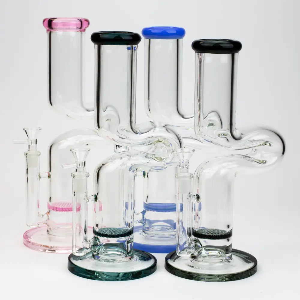 11.5" 2-in-1 7mm Kink Zong glass water bong [AKG003]_0