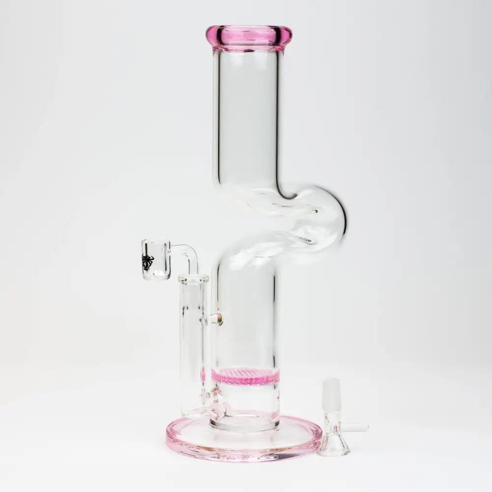 11.5" 2-in-1 7mm Kink Zong glass water bong [AKG003]_8