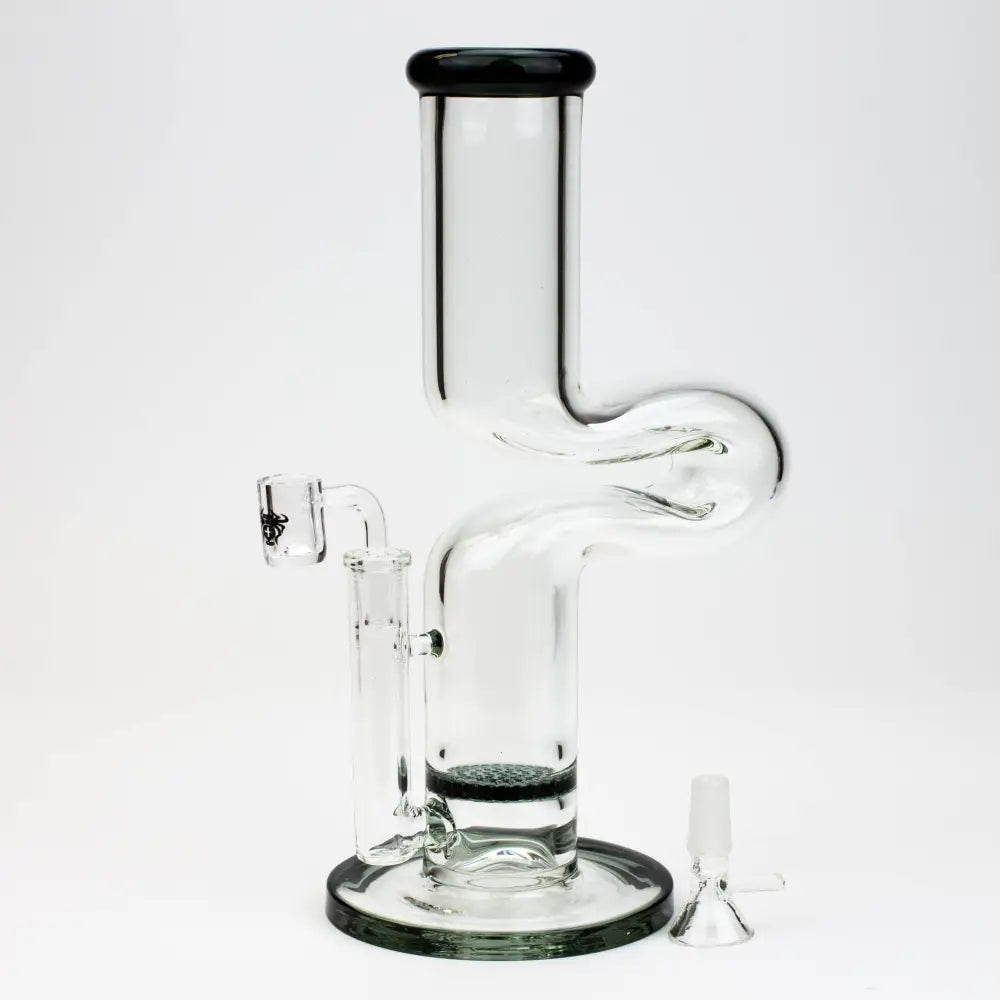 11.5" 2-in-1 7mm Kink Zong glass water bong [AKG003]_5