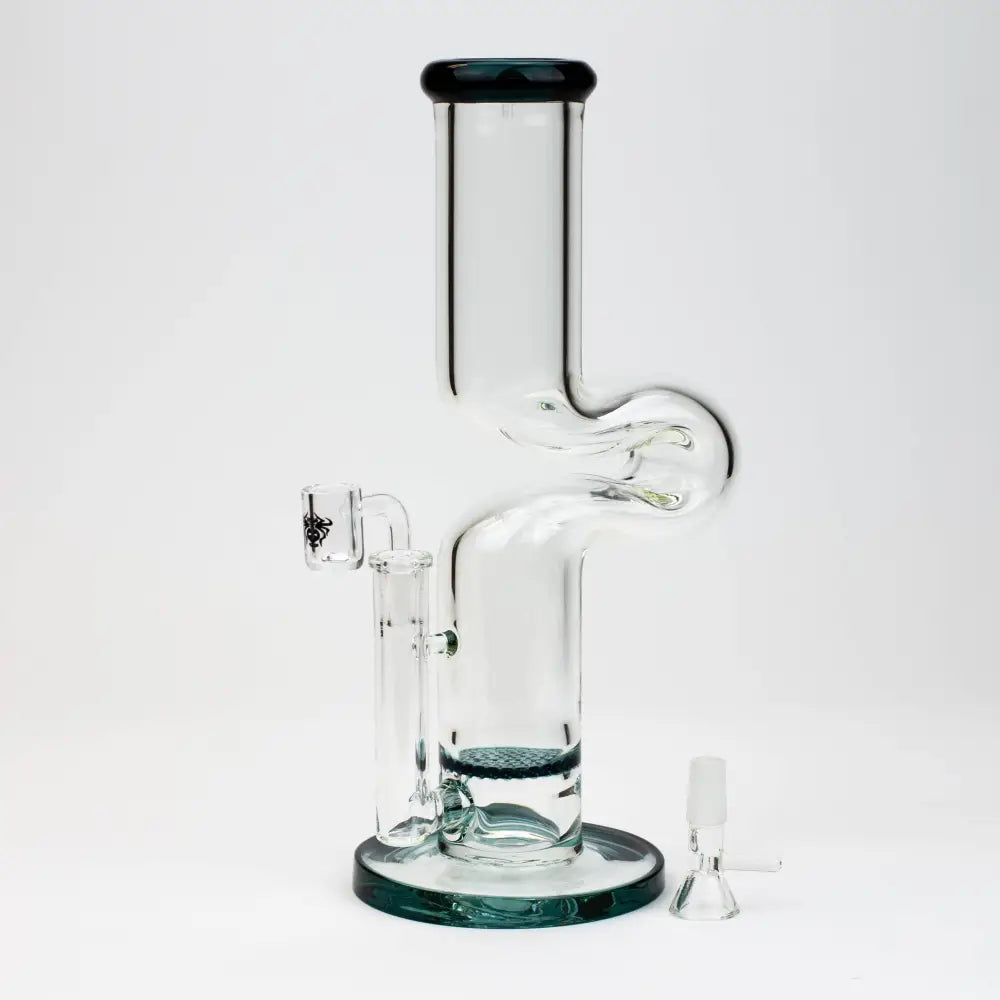 11.5" 2-in-1 7mm Kink Zong glass water bong [AKG003]_7