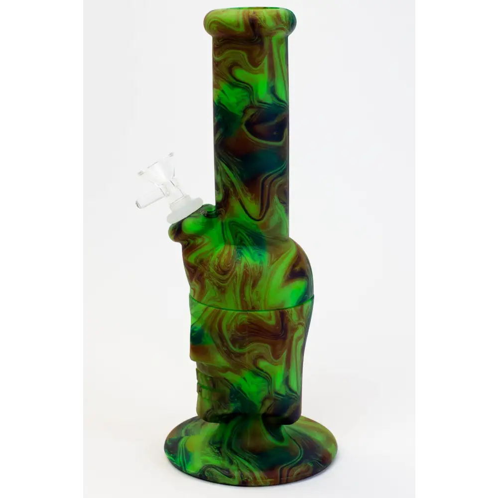 11" Assorted design silicone detachable skull bong_3