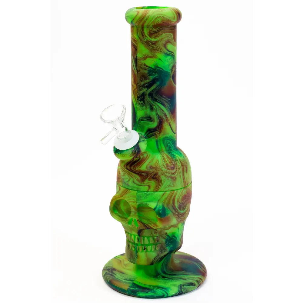 11" Assorted design silicone detachable skull bong_2