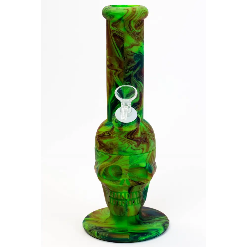 11" Assorted design silicone detachable skull bong_4