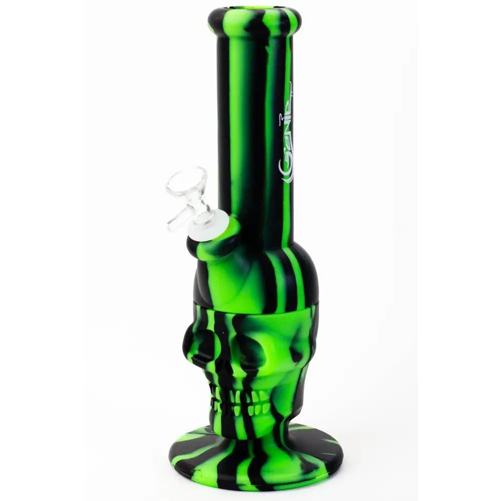 11" Genie skull multi colored detachable silicone water bong_7