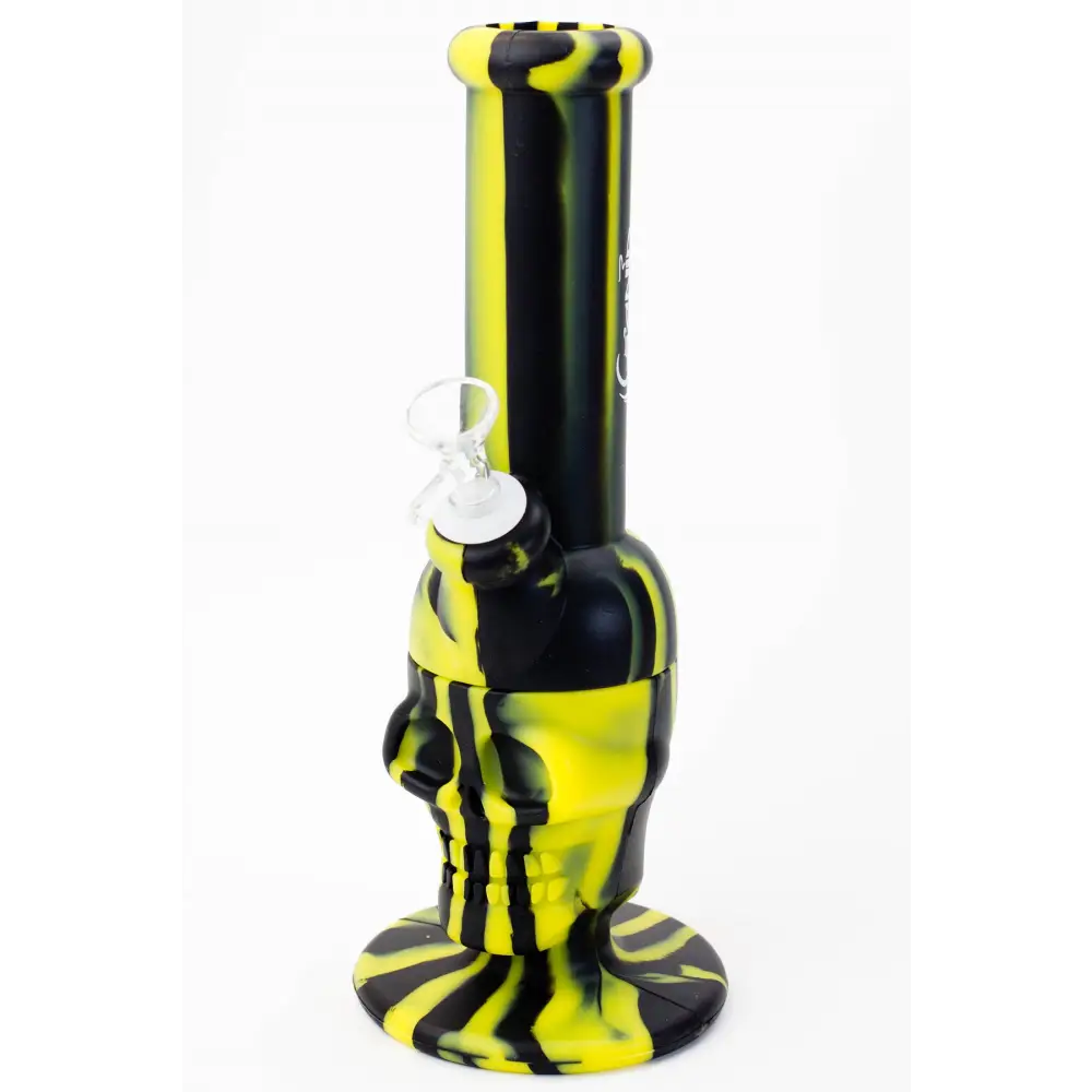 11" Genie skull multi colored detachable silicone water bong_4