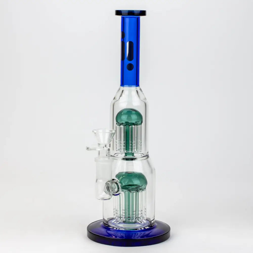 11" Infyniti double percolator glass bubbler_3