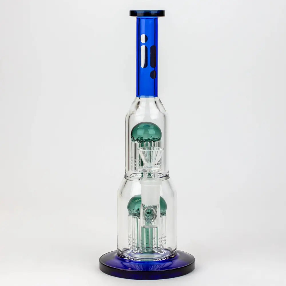 11" Infyniti double percolator glass bubbler_8