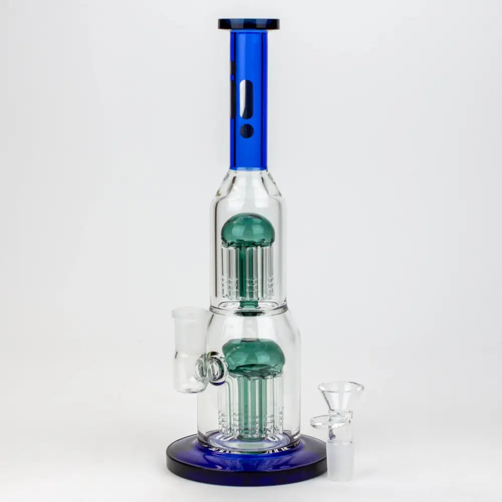 11" Infyniti double percolator glass bubbler_2