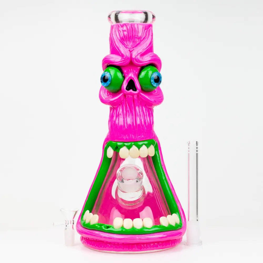 12.5"  Resin 3D artwork 7mm glass beaker water bong [TS103]_4