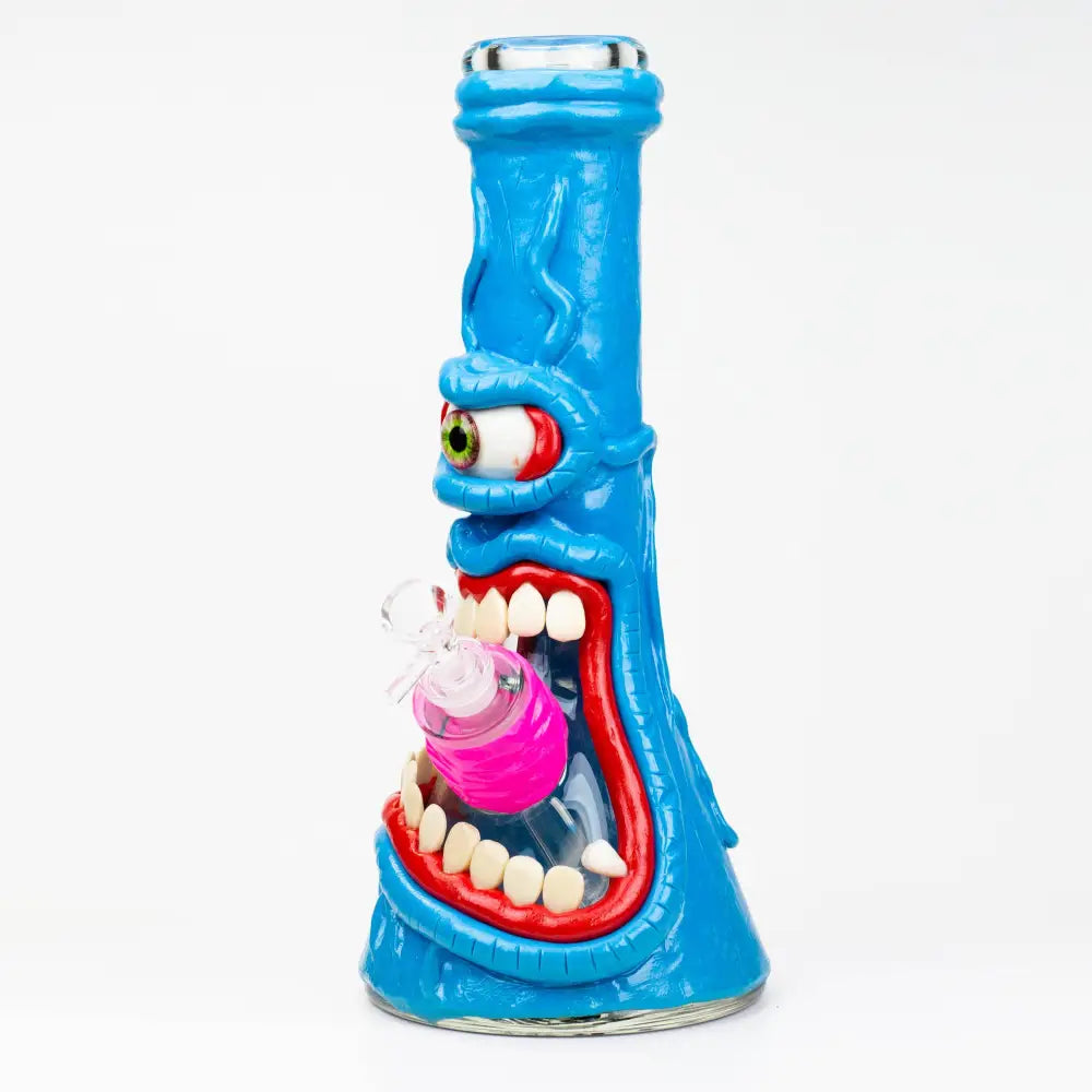 12.5"  Resin 3D artwork 7mm glass beaker water bong [TS104]_6