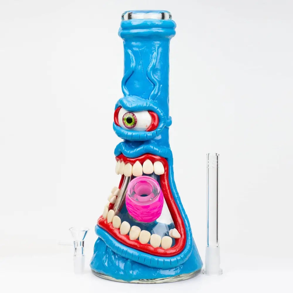 12.5"  Resin 3D artwork 7mm glass beaker water bong [TS104]_4