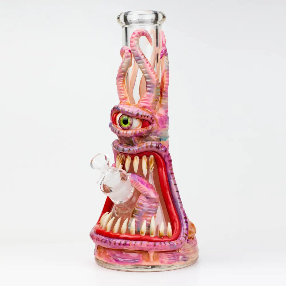 12.5"  Resin 3D artwork 7mm glass beaker water bong [TS105]_0