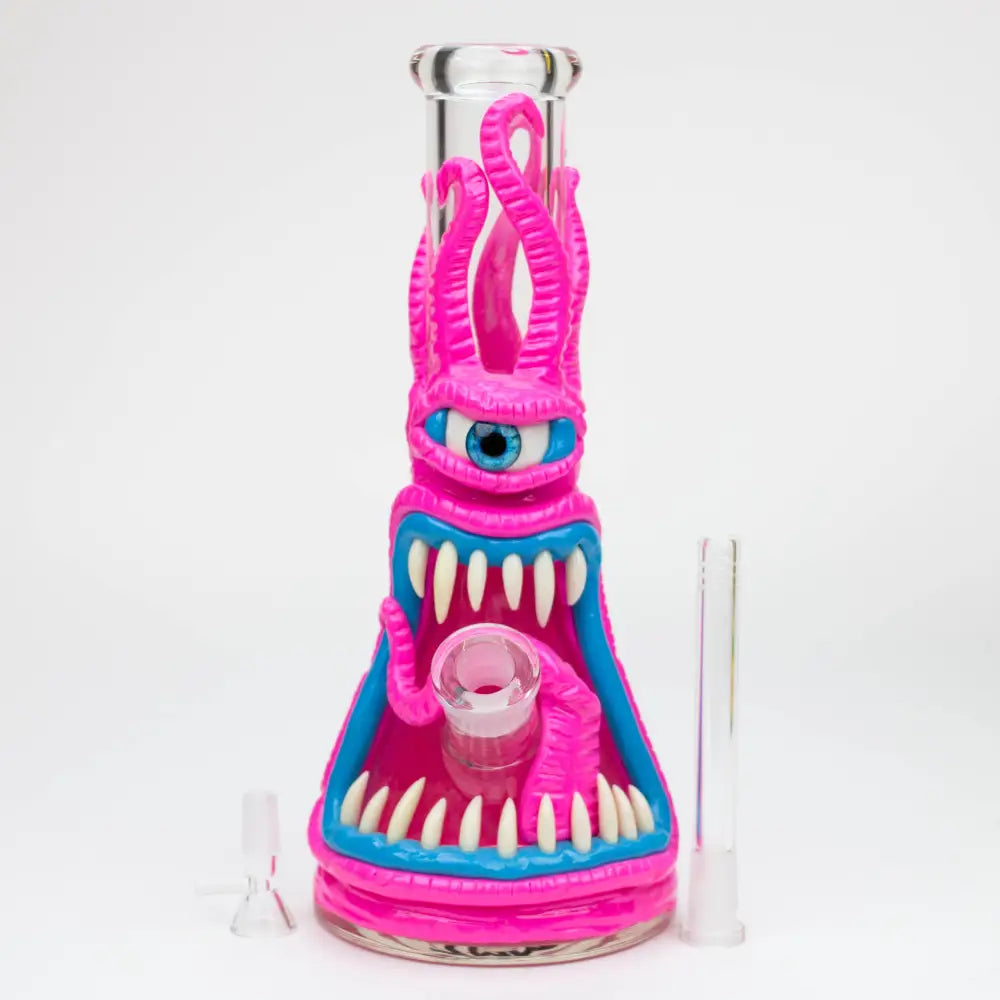 12.5"  Resin 3D artwork 7mm glass beaker water bong [TS112]_2