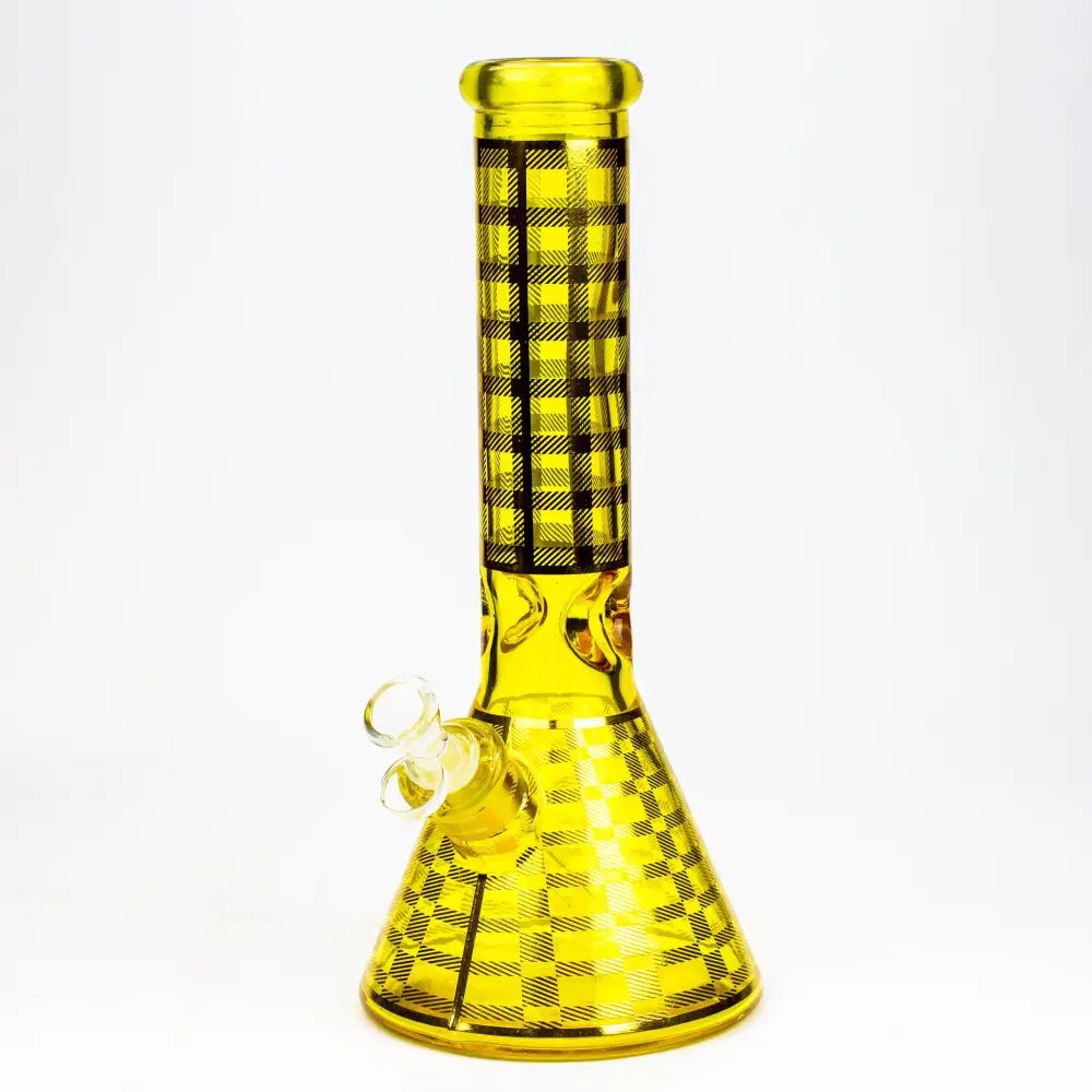 12" 7mm glass neon beaker water bong_6