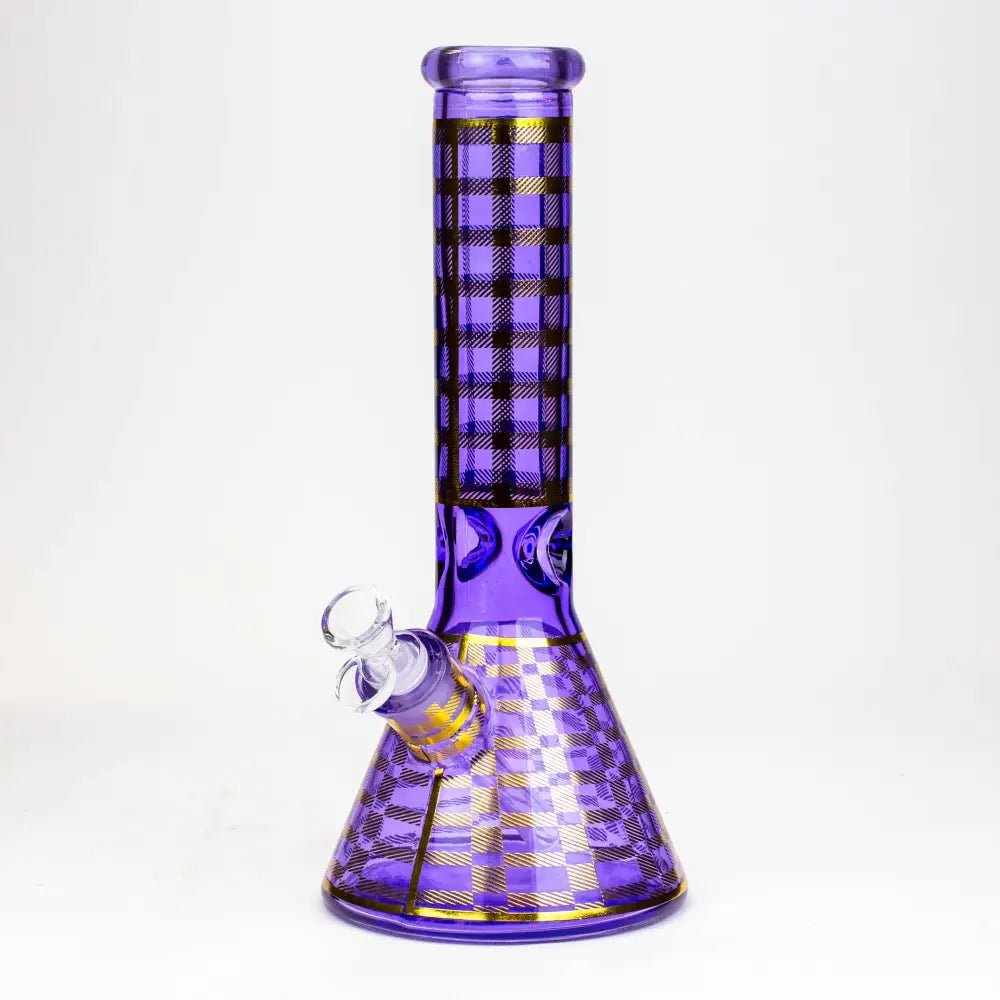 12" 7mm glass neon beaker water bong_10