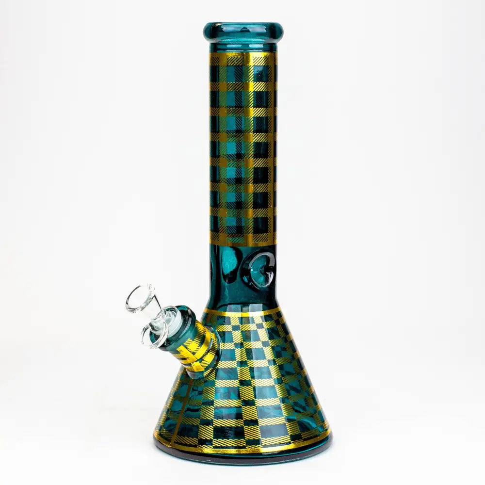 12" 7mm glass neon beaker water bong_7