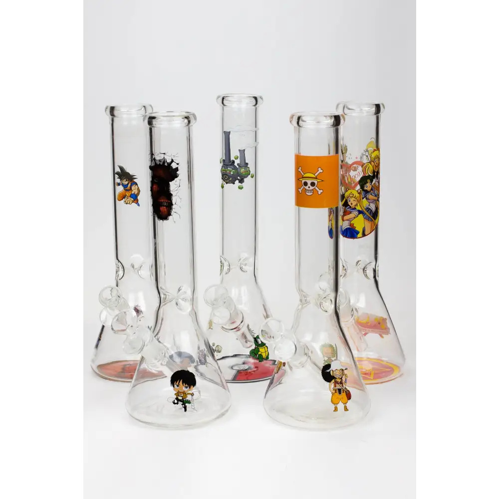 12" Cartoon beaker glass water bong_0