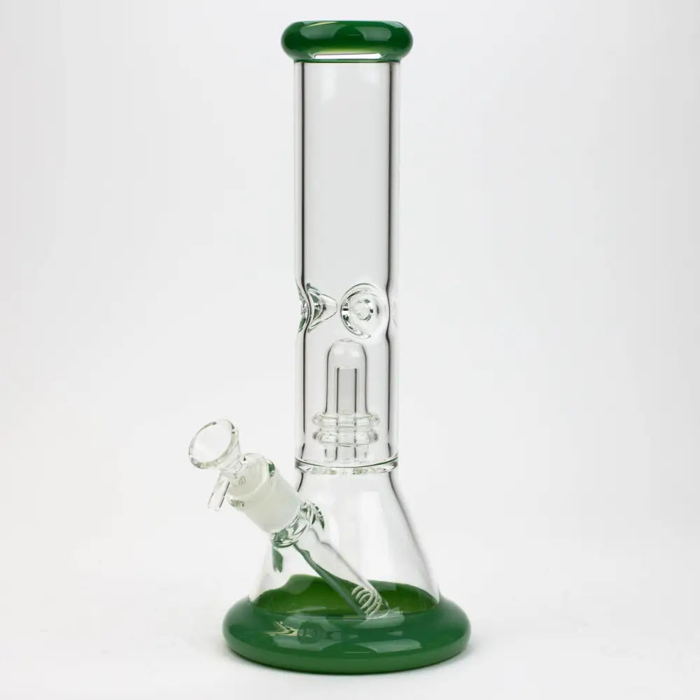 12" Color Bottom Glass Bong with shower head [C1503]_6