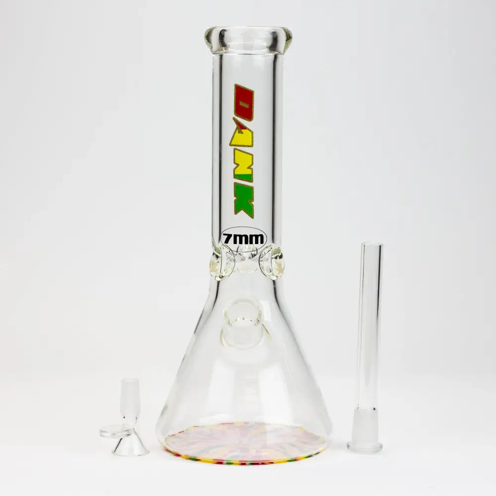 12" DANK beaker 7 mm glass bong with Colour Bottom_7