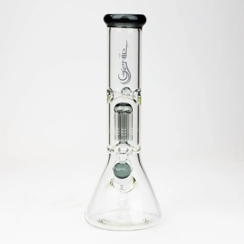 12" Genie-Tree arms color accented glass water bong_14