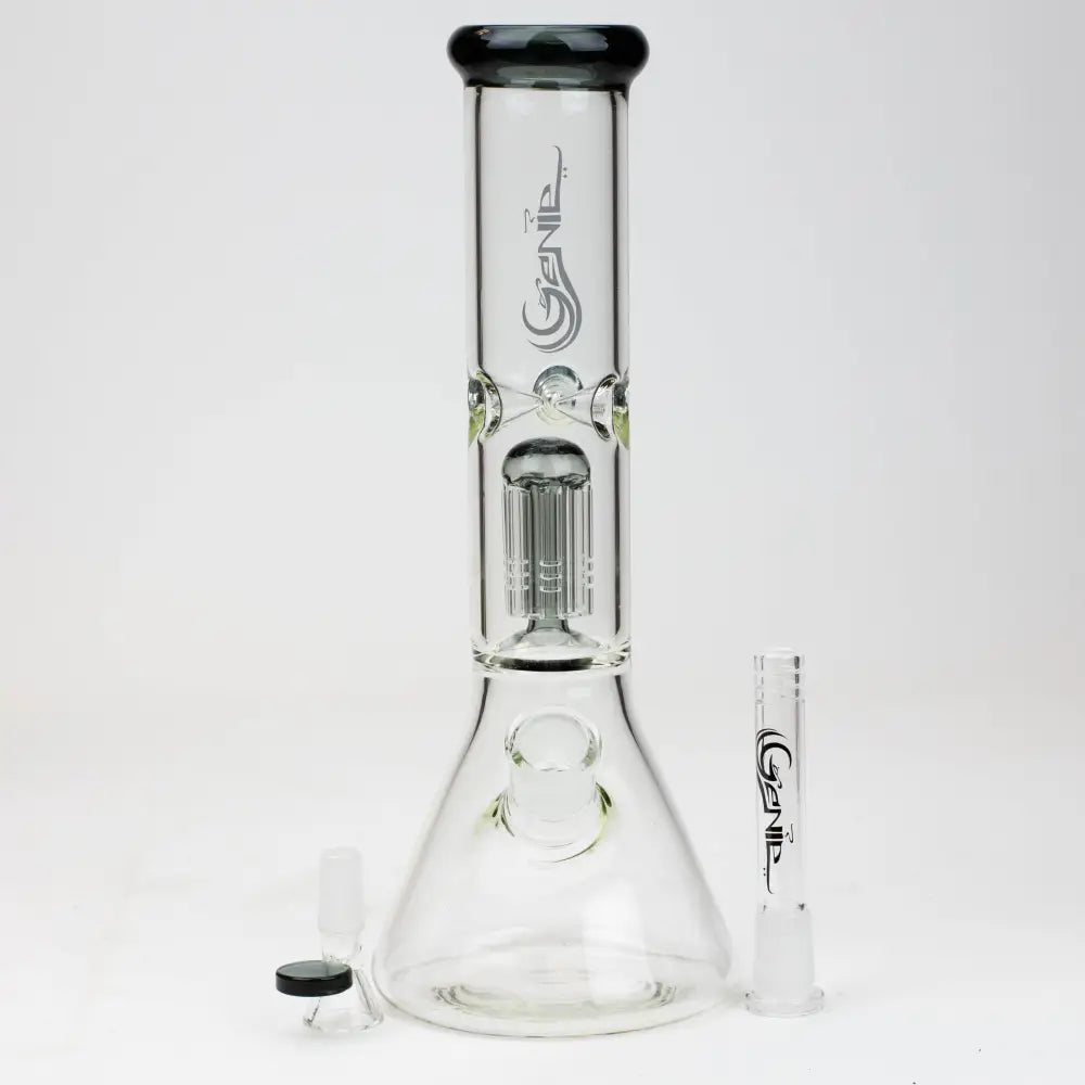 12" Genie-Tree arms color accented glass water bong_6