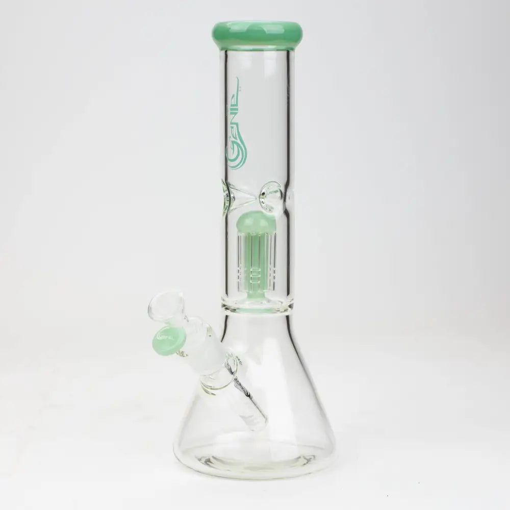 12" Genie-Tree arms color accented glass water bong_11