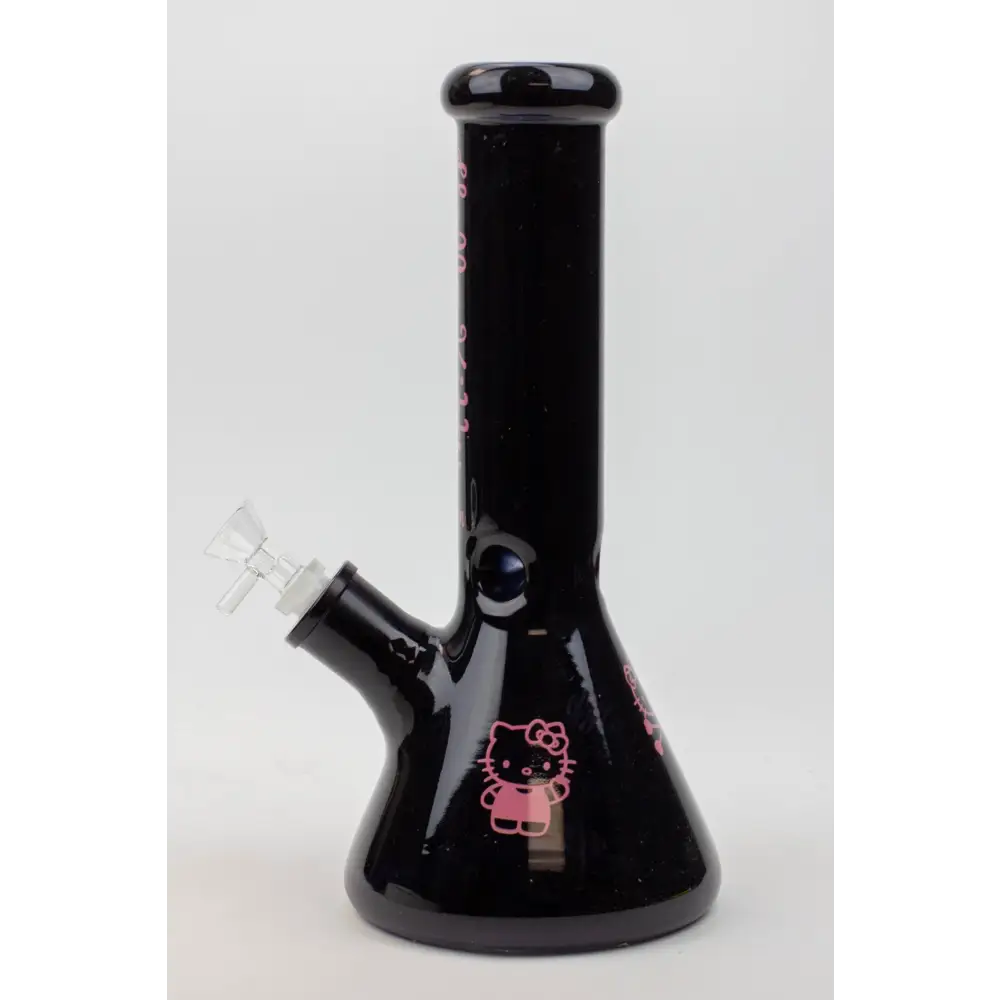 12" Kitty black 7 mm glass beaker bong [CD2001]_2