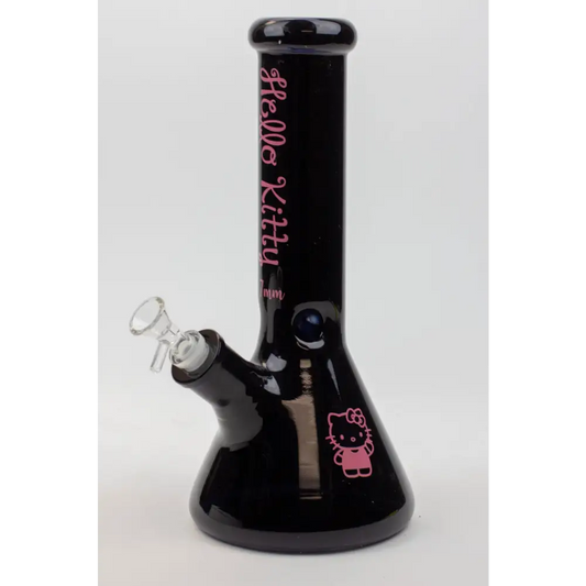 12" Kitty black 7 mm glass beaker bong [CD2001]_0