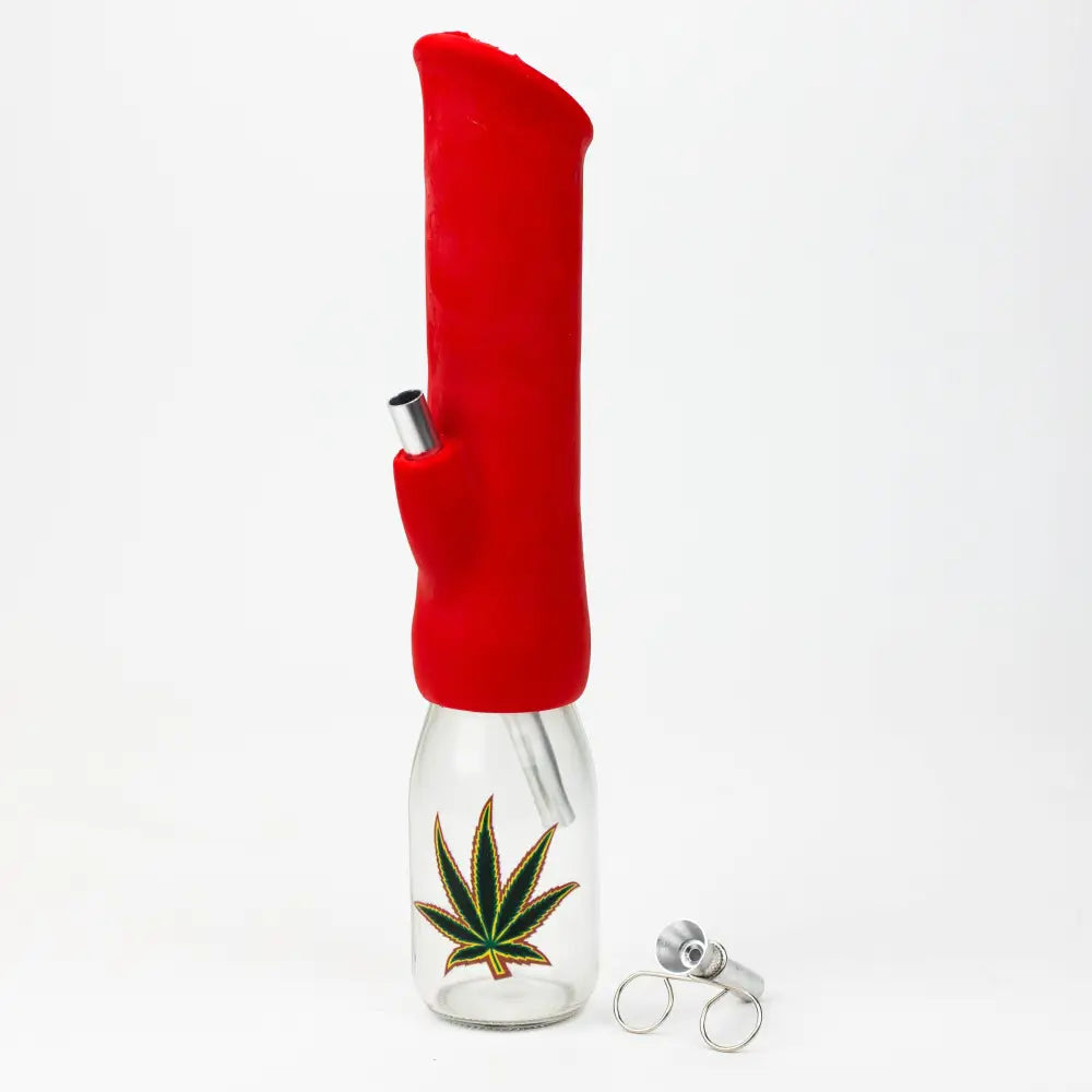 12" Silicone water bong with glass base [WP009]_6