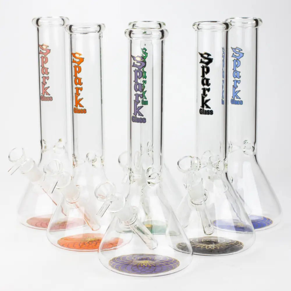 12" SPARK beaker glass water bong_0