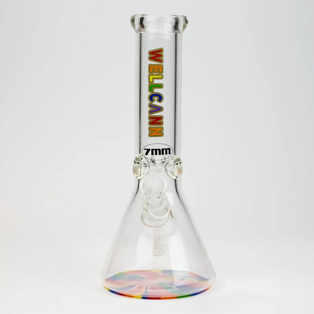 12" WellCann beaker 7 mm glass water bong with Colour Bottom_5