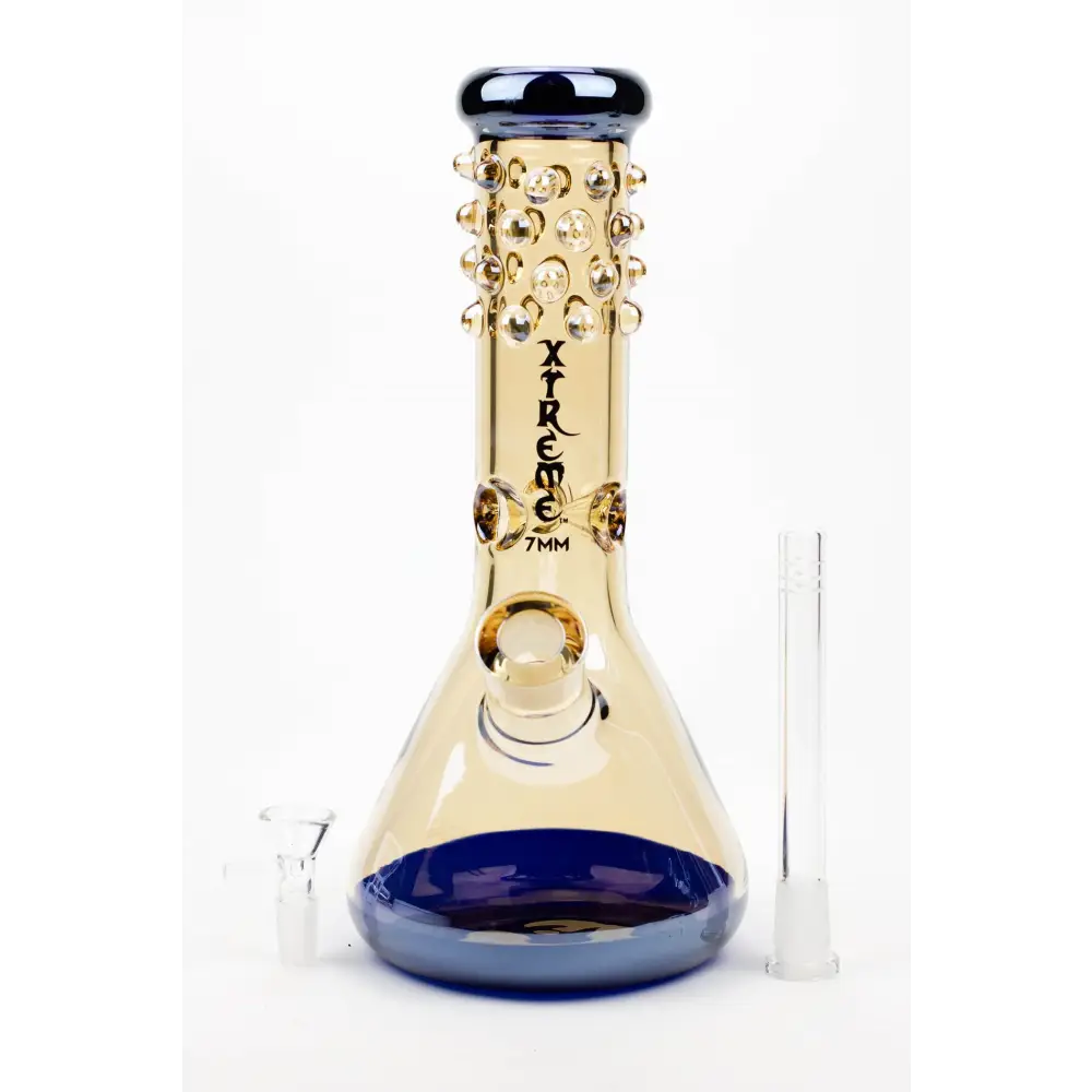 12" XTREME Glass / 7 mm / electro plate Glass beaker Bong_1