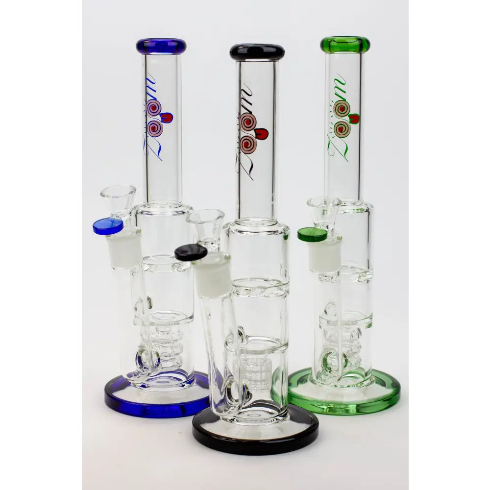 12" ZOOM Tornado and showerhead glass bong [B6]_0