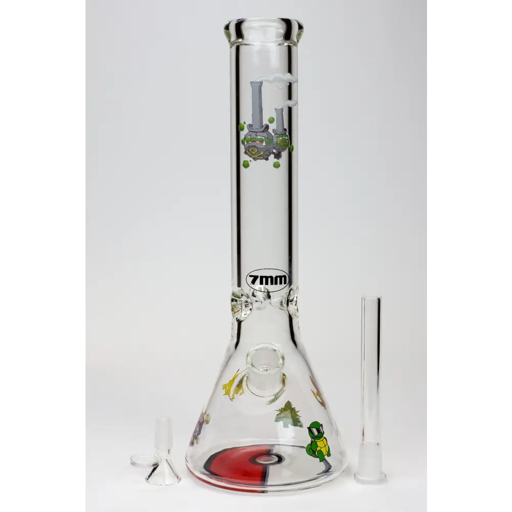 13.5" Cartoon 7 mm glass water beaker bong_2