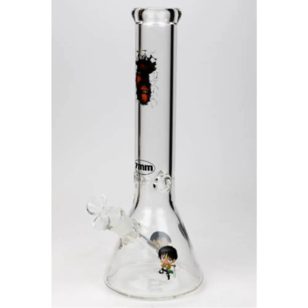 13.5" Cartoon 7 mm glass water beaker bong_6