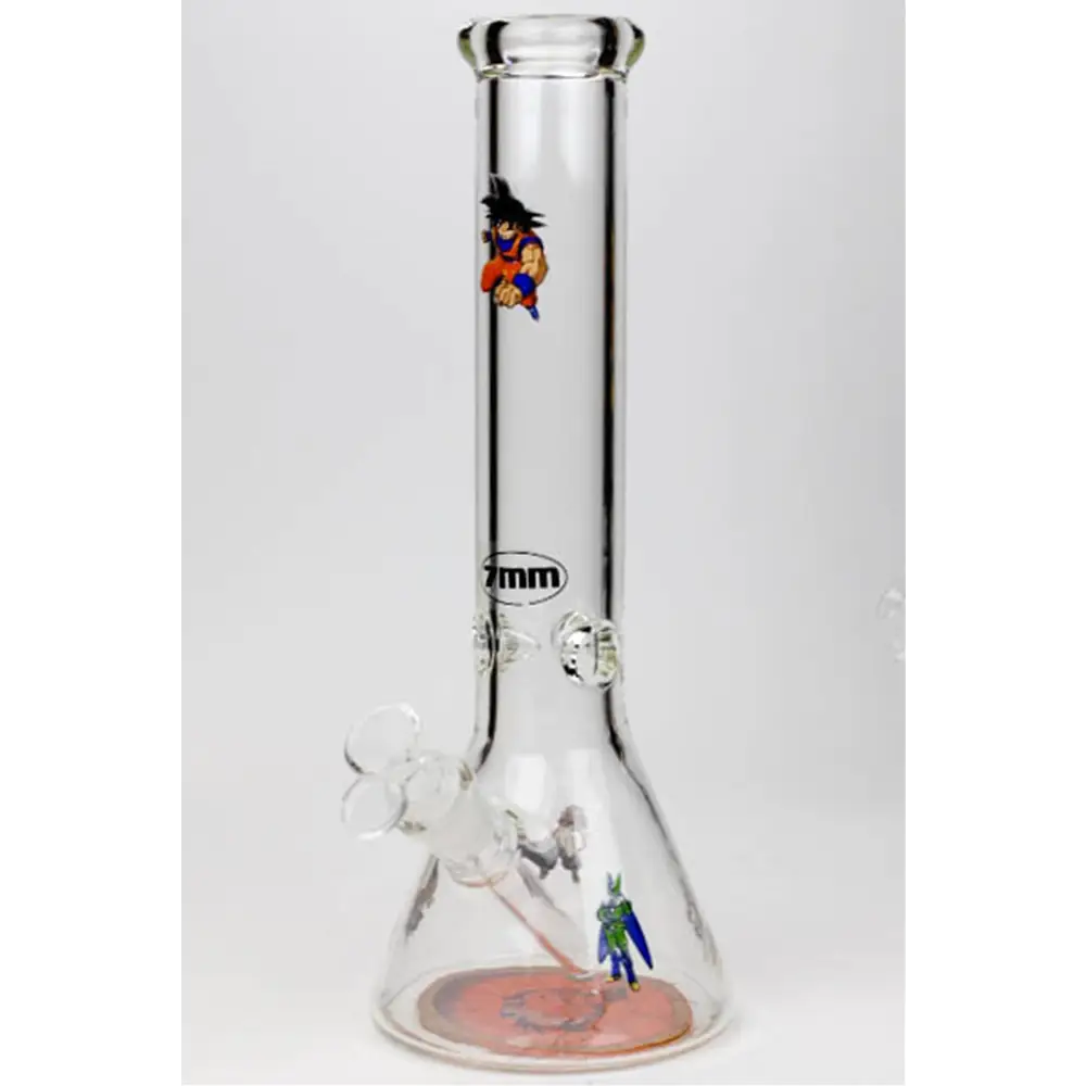 13.5" Cartoon 7 mm glass water beaker bong_5