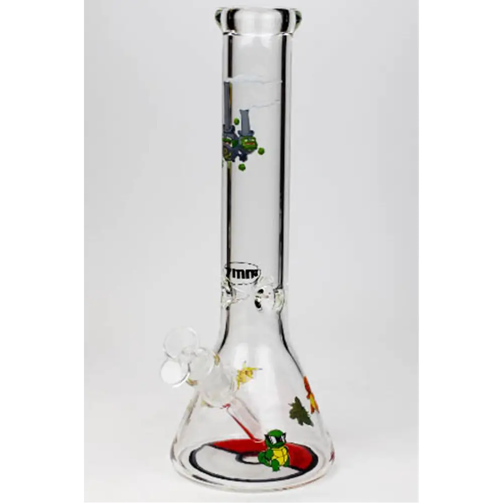 13.5" Cartoon 7 mm glass water beaker bong_3