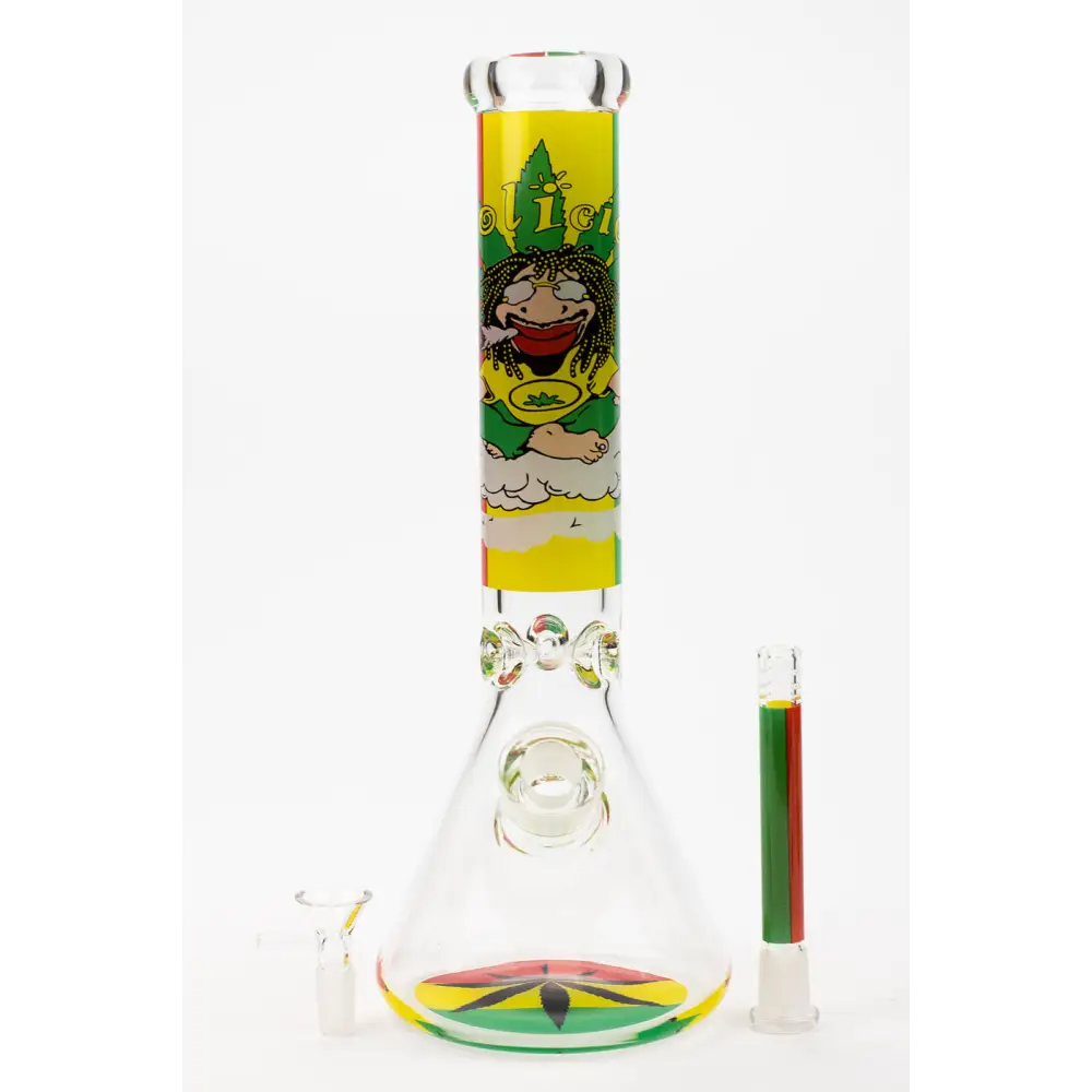 13.5" Rasta Man / 7 mm / classic beaker glass bong_8